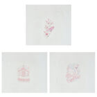 Baby Girls White & Pink Muslin Swaddles (3-Pack), 1, hi-res